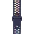 Apple Watch (45mm) dual color rainbow silicone watch strap - Navy Blue Hot on Sale