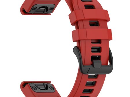 20mm Strap Garmin Fenix 8 43mm   Descent MK3   MK3i   epix Pro (Gen 2) 42mm Universal Silicone Watch Band - Red+Black Supply