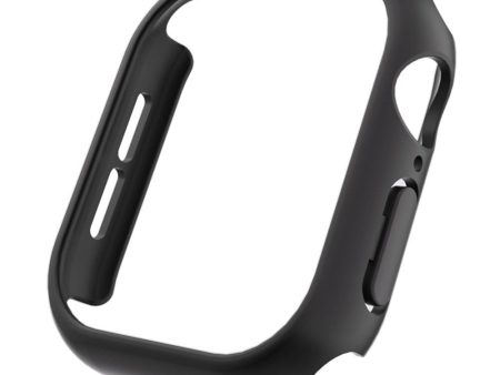 Apple Watch Series 10 46mm Case Matte Hollow Hard Bump Resistant Watch Protective Cover - Black For Cheap