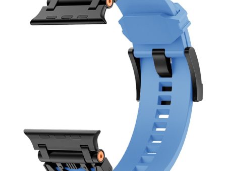 Apple Watch Series 49mm - 45mm - 44mm - 42mm Flexible Watch Band - Black   Baby Blue Online