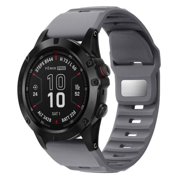 26mm Silicone Band Garmin Fenix 8 51mm   Enduro 3   Enduro 2 Quick Release Watch Strap - Grey For Sale