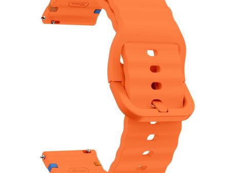 22mm Silicone Band Xiaomi Watch S4 Sport   Redmi Watch 5 Active Wave Design Watch Strap - Orange on Sale