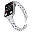 Apple Watch Series 41mm - 40mm - 38mm Watch Band G-Shape Rhinestone Decor - Silver For Cheap