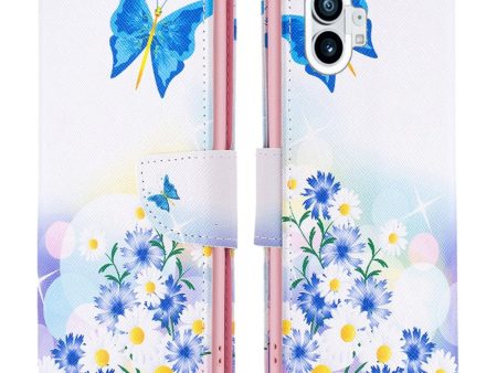 Wonderland Nothing Phone (1) flip case - Butterfly and Flowers Fashion