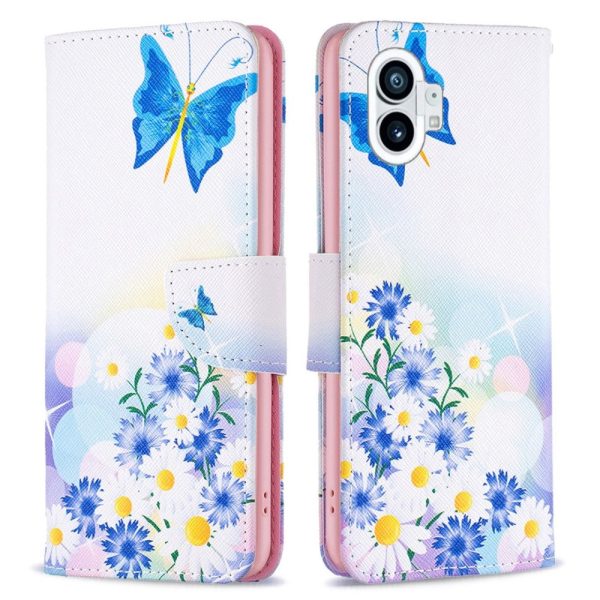 Wonderland Nothing Phone (1) flip case - Butterfly and Flowers Fashion