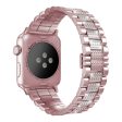 Apple Watch Series 8 (45mm)   Watch Ultra three bead rhinestone décor watch strap - Pink Supply