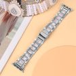 Apple Watch Series 8 (45mm)   Watch Ultra rhinestone stainless steel watch strap - Silver   Pink Mix Online Hot Sale