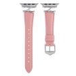 Apple Watch Series 49mm - 45mm - 44mm - 42mm Leather Watch Band - Silver   Pink Online