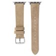 Apple Watch Series 49mm - 45mm - 44mm - 42mm Universal Textured Leather Watch Bands - Milk Tea For Sale