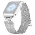 Apple Watch Series 9 45mm   Ultra 2 rhinestone S-shape milanese stainless steel strap - Silver Supply