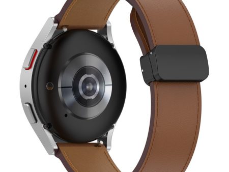 22mm Genuine leather strap for Huawei and Samsung watch - Brown Fashion