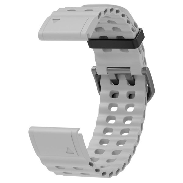 26mm Silicone Strap Garmin Fenix 8 51mm   Enduro 3   Enduro 2 Quick Release Ocean Watch Band - Grey Online now