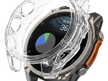 Garmin Fenix 8 47mm Flexible Case Drop-Proof Half Guard Watch Case Cover - Transparent Online Sale