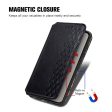 Asus Zenfone 10 leather case with a stylish rhombus imprint - Black For Discount