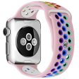 Apple Watch (45mm) dual color rainbow silicone watch strap - Light Pink Online Sale