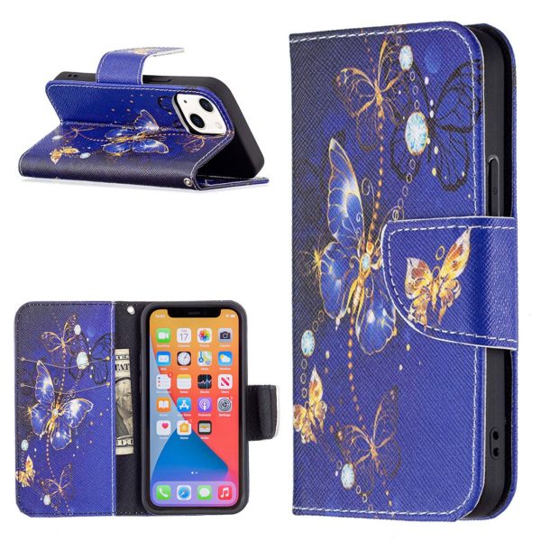 Wonderland iPhone 13 Mini flip case - Purple Butterflies Online