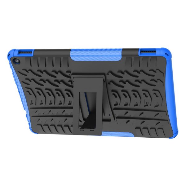 Amazon Fire HD 10 (2023) Tablet Case Tyre Pattern Bump Resistant and Flexible Kickstand Cover - Blue For Cheap