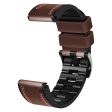 26mm leather with silicone watch strap for Garmin watch - Coffee Online Hot Sale