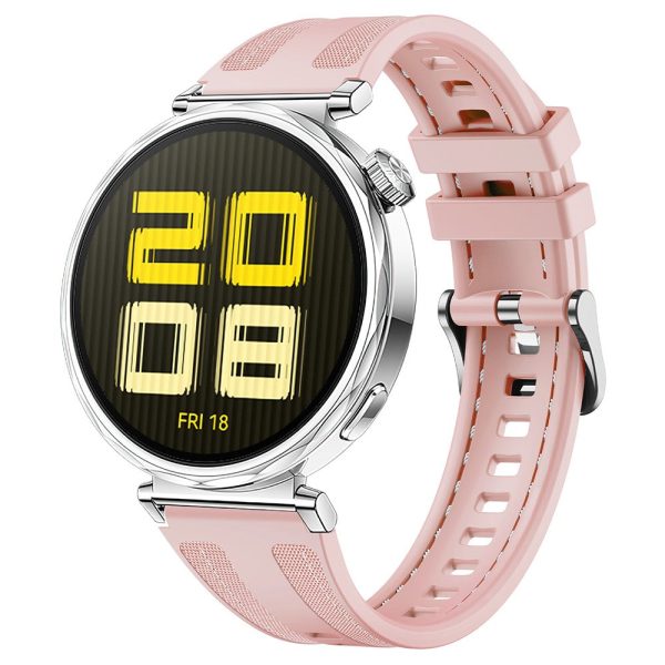 18mm Strap Huawei Watch GT 5 41mm   GT 4 41mm   Garmin Venu 3S Universal Silicone+Nylon Watch Band - Pink Online Hot Sale