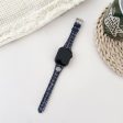 Apple Watch Series 41mm   40mm   38mm Vegan Leather Strap Replacement - Navy Blue Supply