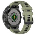 20mm Strap Garmin Fenix 8 43mm   Descent MK3   MK3i   epix Pro (Gen 2) 42mm Universal Silicone Watch Band - Army Green+Black Fashion