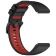 22mm Strap Garmin Fenix 8 47mm   Fenix E 47mm   Quatix 7 Pro Universal Silicone Watch Band - Black+Red Online Sale