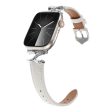 Apple Watch Series 41mm - 40mm - 38mm Watch Band Genuine Leather - Silver   White Online