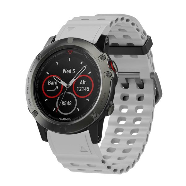 26mm Silicone Strap Garmin Fenix 8 51mm   Enduro 3   Enduro 2 Quick Release Ocean Watch Band - Grey Online now