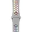 Apple Watch (45mm) dual color rainbow silicone watch strap - Light Grey For Sale