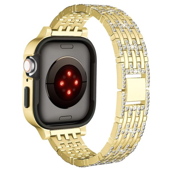 Apple Watch Series 6 5 4 SE (2023) SE (2022) SE 44mm Rhinestone Decor Metal Strap with Watch Case - Gold Online Hot Sale