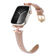 Apple Watch Series 49mm - 45mm - 44mm - 42mm Leather Watch Band - Rose Gold   Apricot Sale