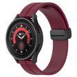 20mm Universal silicone watch strap with magnetic folding buckle - Wine Red For Cheap