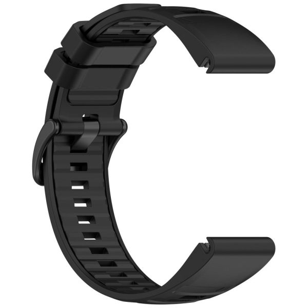 22mm Strap Garmin Fenix 8 47mm   Fenix E 47mm   Quatix 7 Pro Universal Silicone Watch Band - Black on Sale