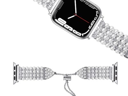 Apple Watch (45mm) rhinestone faux pearl décor watch strap Fashion