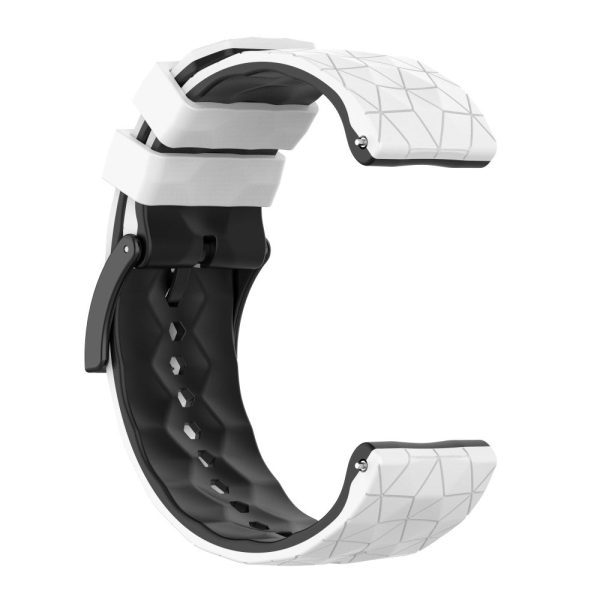 24mm football textured silicone watch strap for Sunnto watch - White   Black Sale