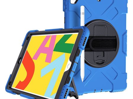 iPad 10.2 (2019) 360 degree durable dual color silicone case - Blue Outer Layer   Black Online Hot Sale