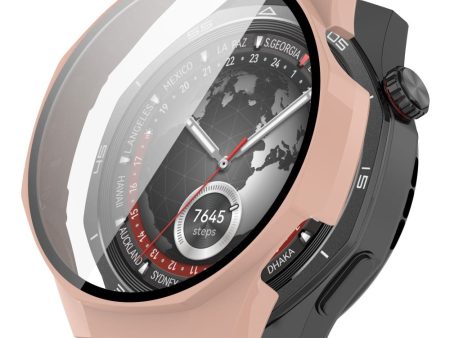 Huawei Watch GT 5 Pro 46mm Bump Resistant Cover Watch Case Cover with Tempered Glass Screen Film - Pink Online now