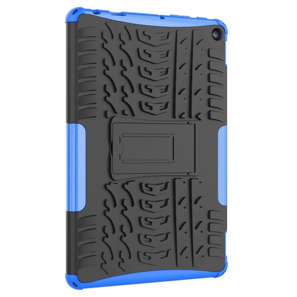 Amazon Fire HD 10 (2023) Tablet Case Tyre Pattern Bump Resistant and Flexible Kickstand Cover - Blue For Cheap