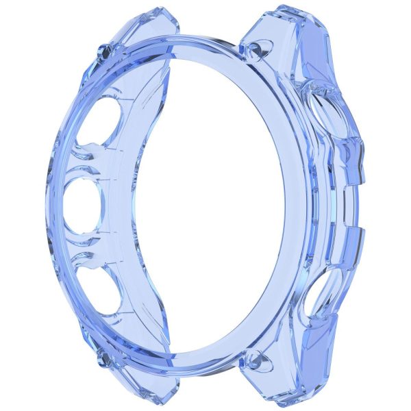 Garmin Fenix 8 47mm Flexible Case Drop-Proof Half Guard Watch Case Cover - Transparent Blue For Cheap