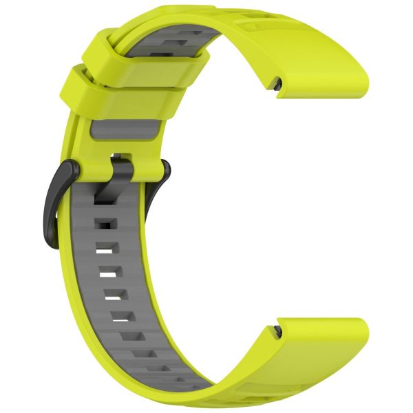 22mm Strap Garmin Fenix 8 47mm   Fenix E 47mm   Quatix 7 Pro Universal Silicone Watch Band - Lime+Grey For Discount