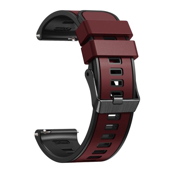 20mm Universal dual color silicone strap - Wine Red   Black Online