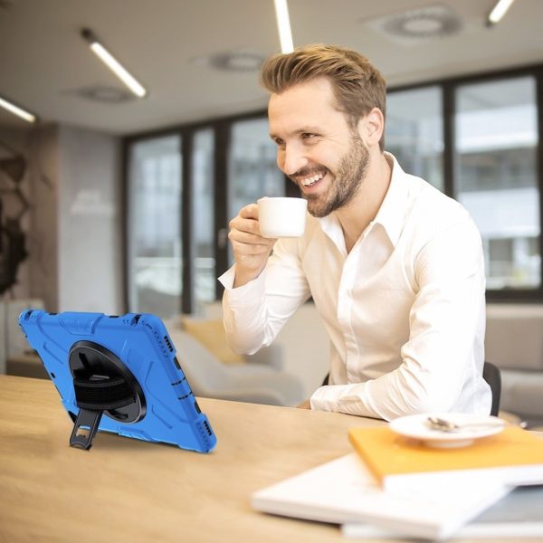 iPad 10.2 (2019) 360 degree durable dual color silicone case - Blue Outer Layer   Black Online Hot Sale