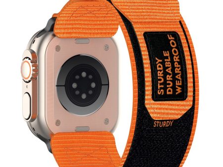 Apple Watch Series 49mm - 45mm - 44mm - 42mm Fastening Watchband Nylon Strap - Orange Online now