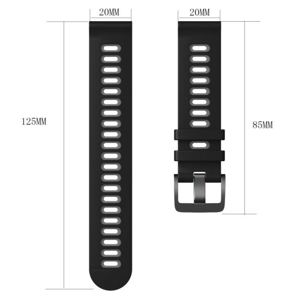 20mm Universal dual color silicone watch strap - Black   Red For Cheap