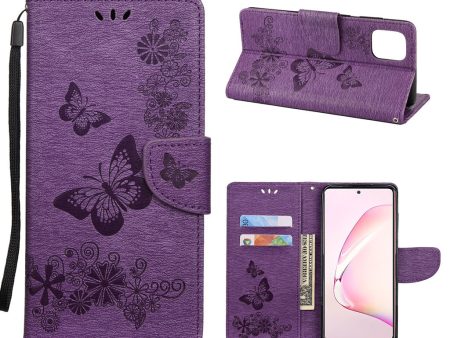 Butterfly Samsung Galaxy Note 10 Lite flip case - Purple Hot on Sale