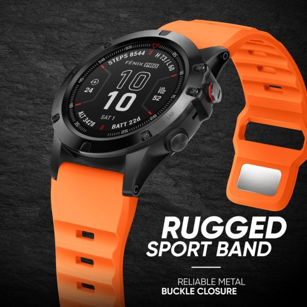 26mm Silicone Band Garmin Fenix 8 51mm   Enduro 3   Enduro 2 Quick Release Watch Strap - Orange Online