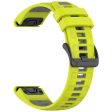 22mm Strap Garmin Fenix 8 47mm   Fenix E 47mm   Quatix 7 Pro Universal Silicone Watch Band - Lime+Grey For Discount