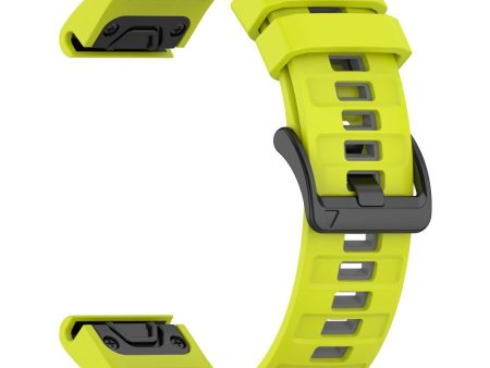 22mm Strap Garmin Fenix 8 47mm   Fenix E 47mm   Quatix 7 Pro Universal Silicone Watch Band - Lime+Grey For Discount