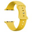 Apple Watch Series 41mm - 40mm - 38mm Watch Strap 8-Shaped Buckle Silicone Band - Deep Yellow For Sale