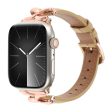 Apple Watch Series 49mm - 45mm - 44mm - 42mm Leather Watch Band - Rose Gold   Yellow Discount